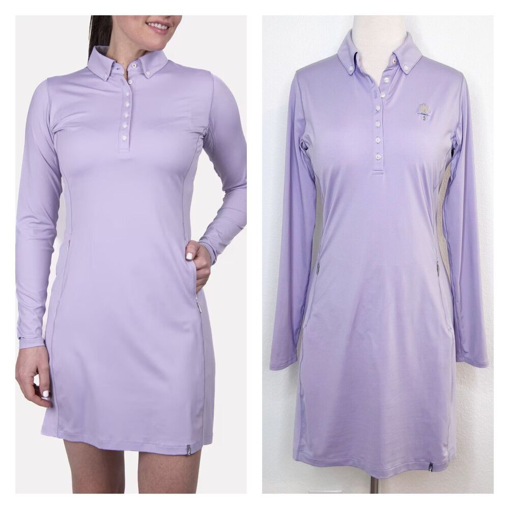 Kjus Womens Scotscraig Golf Dress Long Sleeve Size S 36 Purple Athletic‎ Sporty